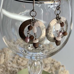Rare SILPADA Dangle pink quartz Sterling silver earrings